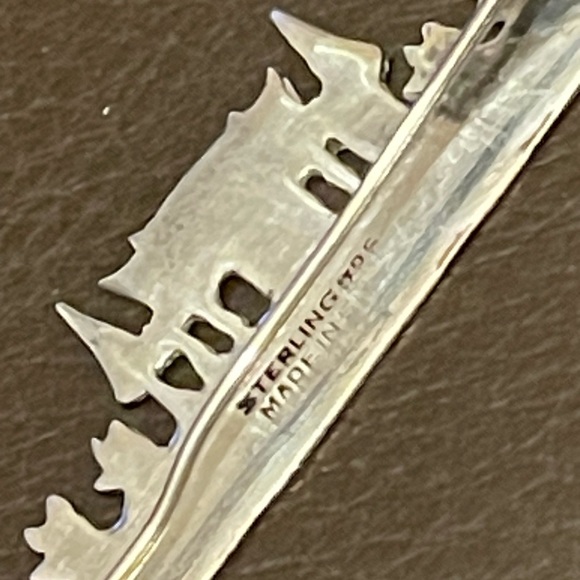 Stunning Antique Sterling Silver 925 Rare Siam Dragon Boat brooch black enamel - Picture 9 of 11